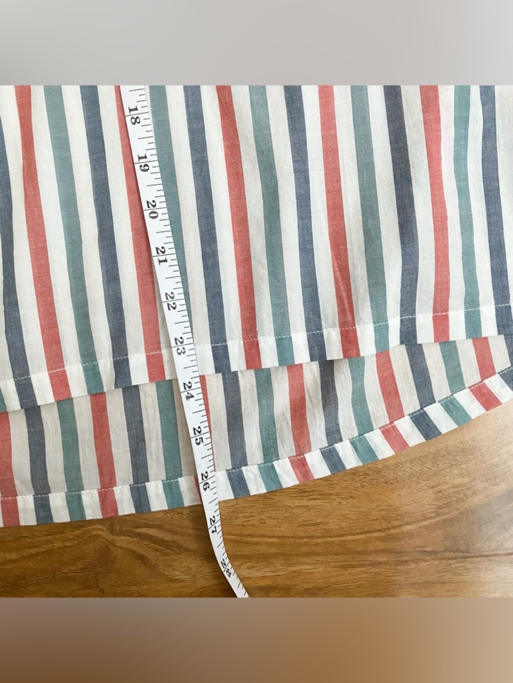 Trovata Striped Blouse Shirt Top Blue Red Short Flutter Sleeves Cottage Boho S - Picture 10 of 11